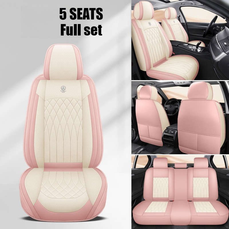 Leather Car Seat Covers Full Set Universal - Komplet uniwersalnych pokrowców na siedzenia samochodowe