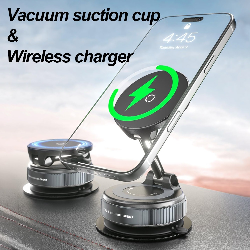 Wireless Car Charger Mount Fast Charging - Magnetyczny uchwyt samochodowy na telefon z