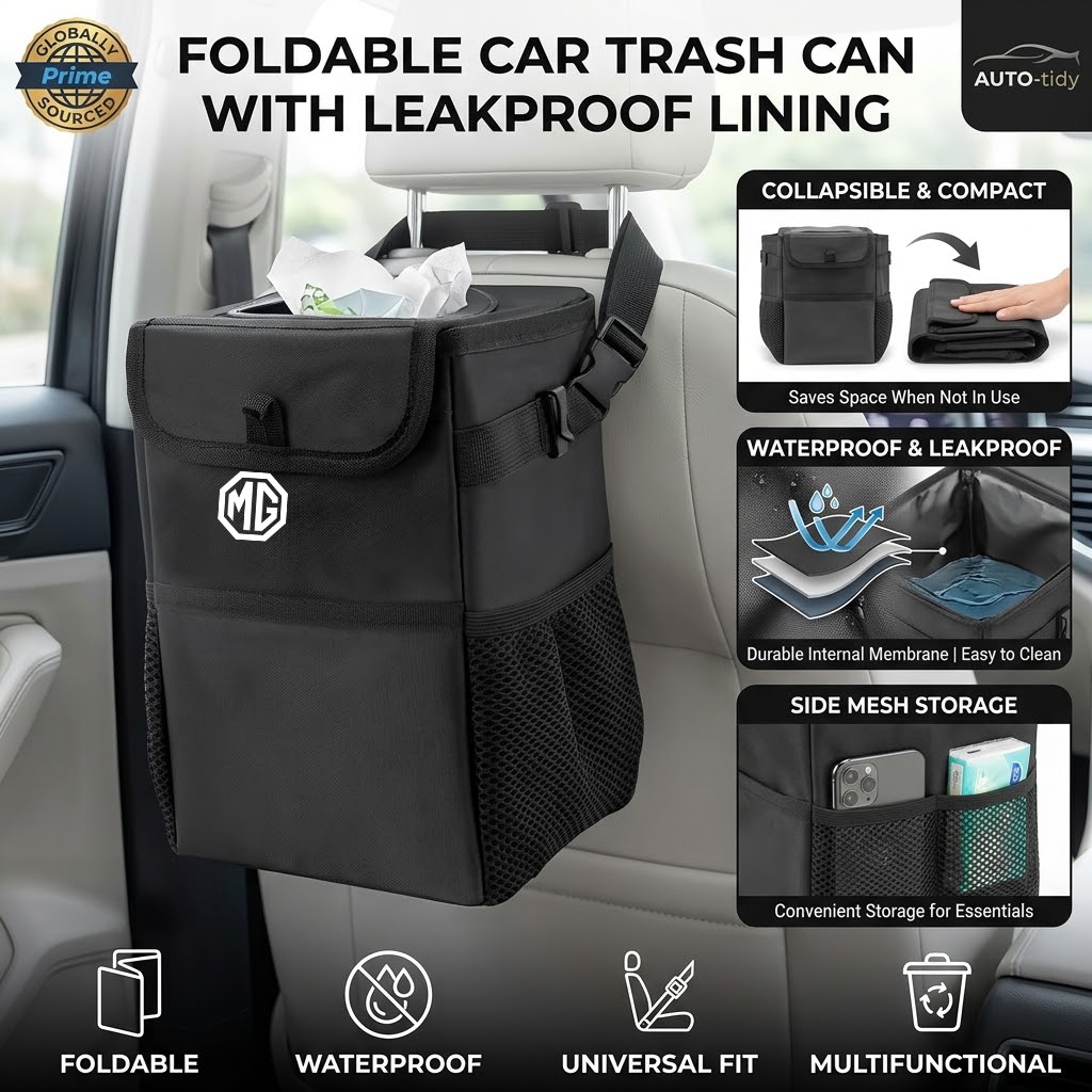 Waterproof Car Trash Can With Lid - Składany, przenośny, szczelny, wodoodporny pojemnik na