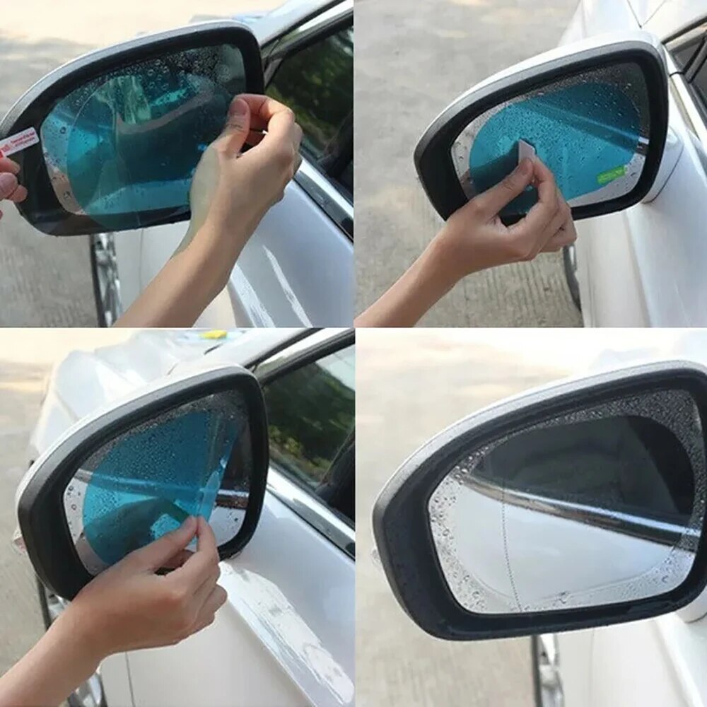 Anti Glare Car Rearview Mirror Film - 2 szt. Uniwersalna folia ochronna na