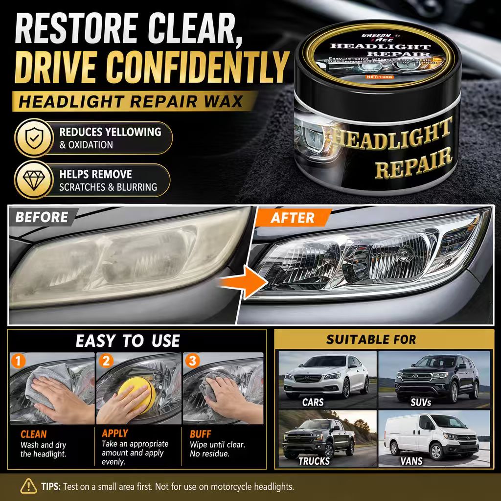 Car Scratch Repair Polishing Wax Paste - Wosk do naprawy reflektorów samochodowych, pasta