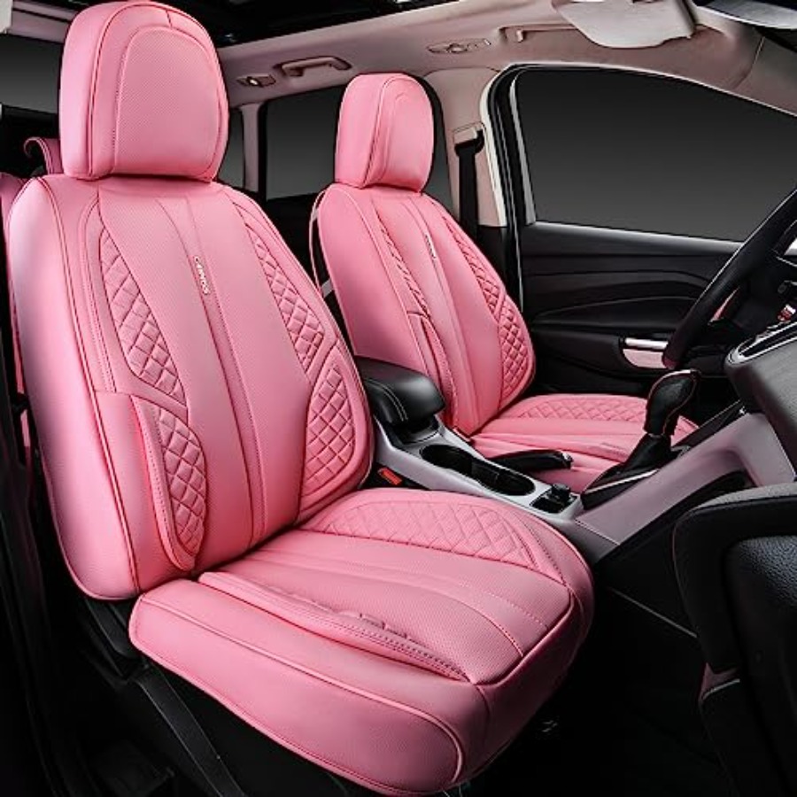 Różowe pokrowce na siedzenia s – Leather Car Seat Covers Full Set Universal recenzja i cena