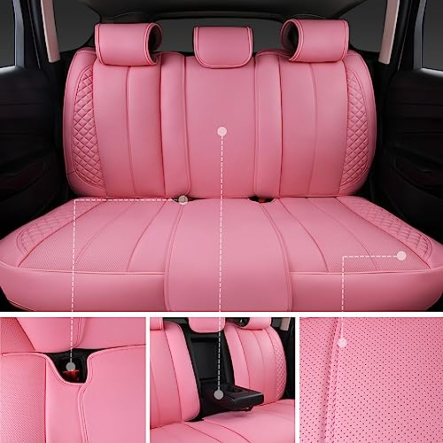 Różowe pokrowce na siedzenia s – Leather Car Seat Covers Full Set Universal recenzja i cena