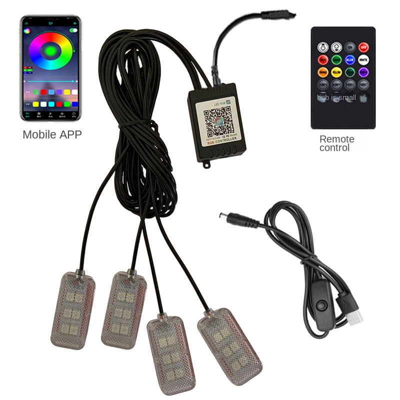 Neon podwójny kontrolny oświet – Led Ambient Interior Car Lights App Control recenzja i cena