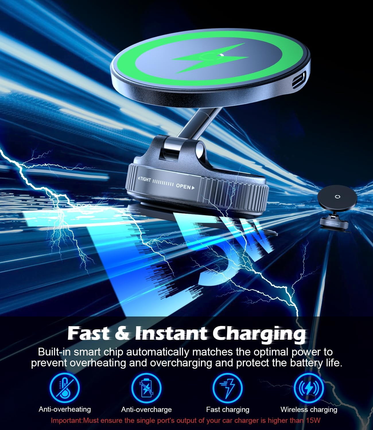 Bezprzewodowa szybka ładowarka – Wireless Car Charger Mount Fast Charging recenzja i cena