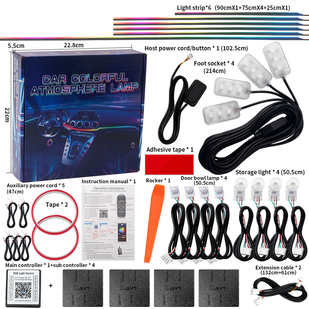 18 w 1 Dual Zone Symphony Stre – Led Ambient Interior Car Lights App Control recenzja i cena